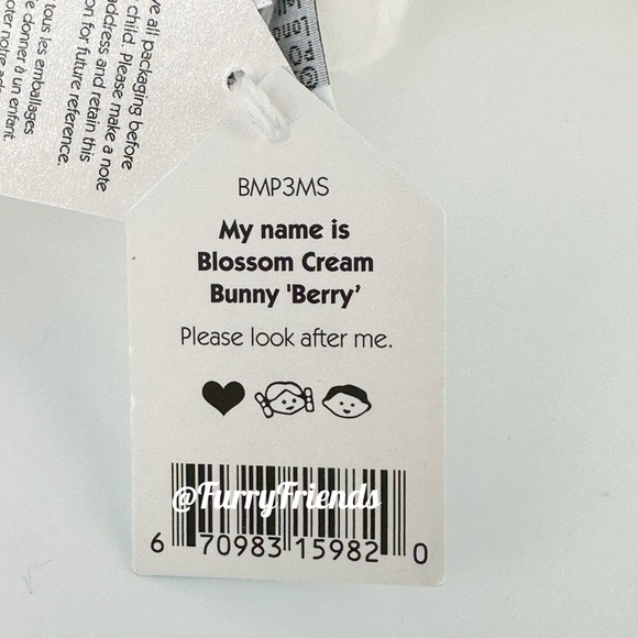 NWT Jellycat Blossom Cream Bunny 'Berry' medium - Picture 2 of 2